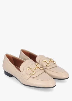 Hot EVALUNA Compact Taupe Leather Loafers