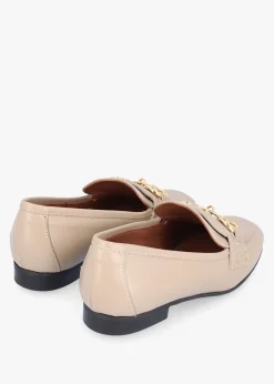 Hot EVALUNA Compact Taupe Leather Loafers