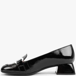 Online WONDERS Corda Black Patent Leather Heeled Loafers