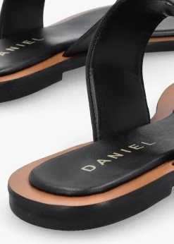Outlet DANIEL Costly Black Leather Toe Post Sandals