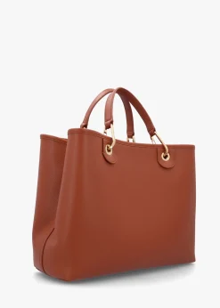 Hot EMPORIO ARMANI Cuoio Rosso Pebbled Shopper With Pouch