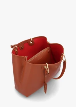 Hot EMPORIO ARMANI Cuoio Rosso Pebbled Shopper With Pouch