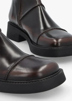 Clearance MIISTA Dahlia Dark Brown Leather Square Toe Calf Boots