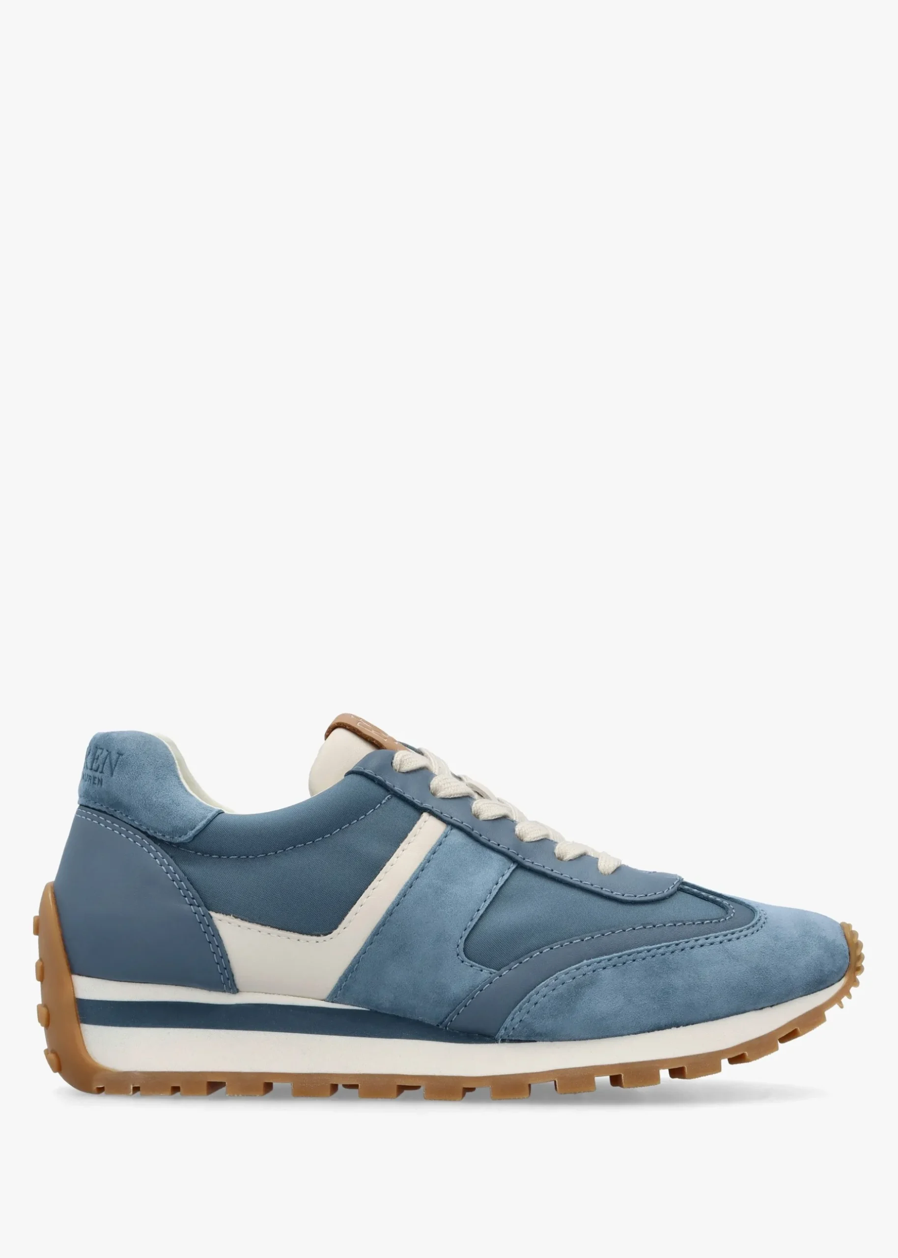 Fashion LAUREN RALPH LAUREN Dani Colour Block Blue Dust Suede Trainers