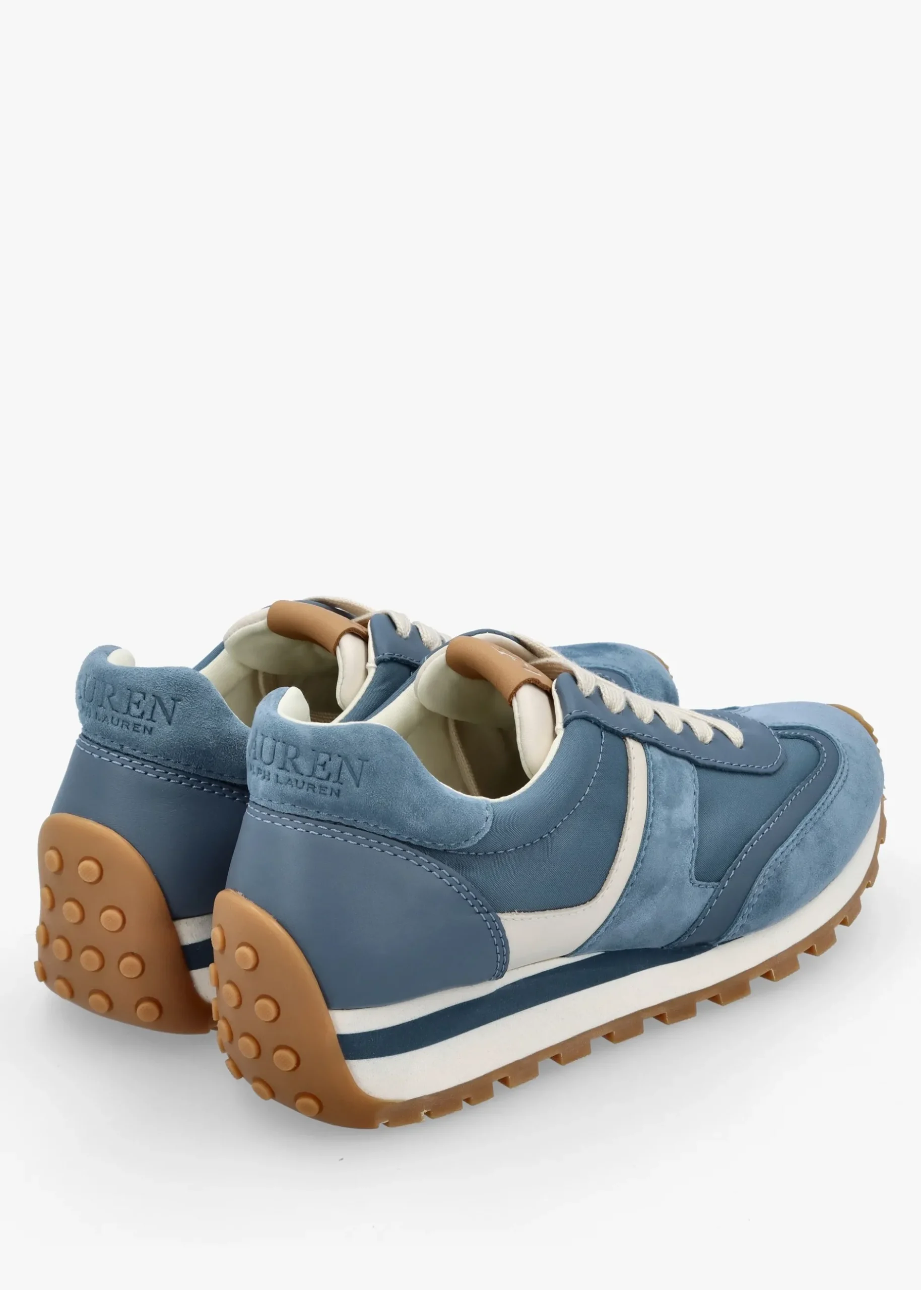 Fashion LAUREN RALPH LAUREN Dani Colour Block Blue Dust Suede Trainers