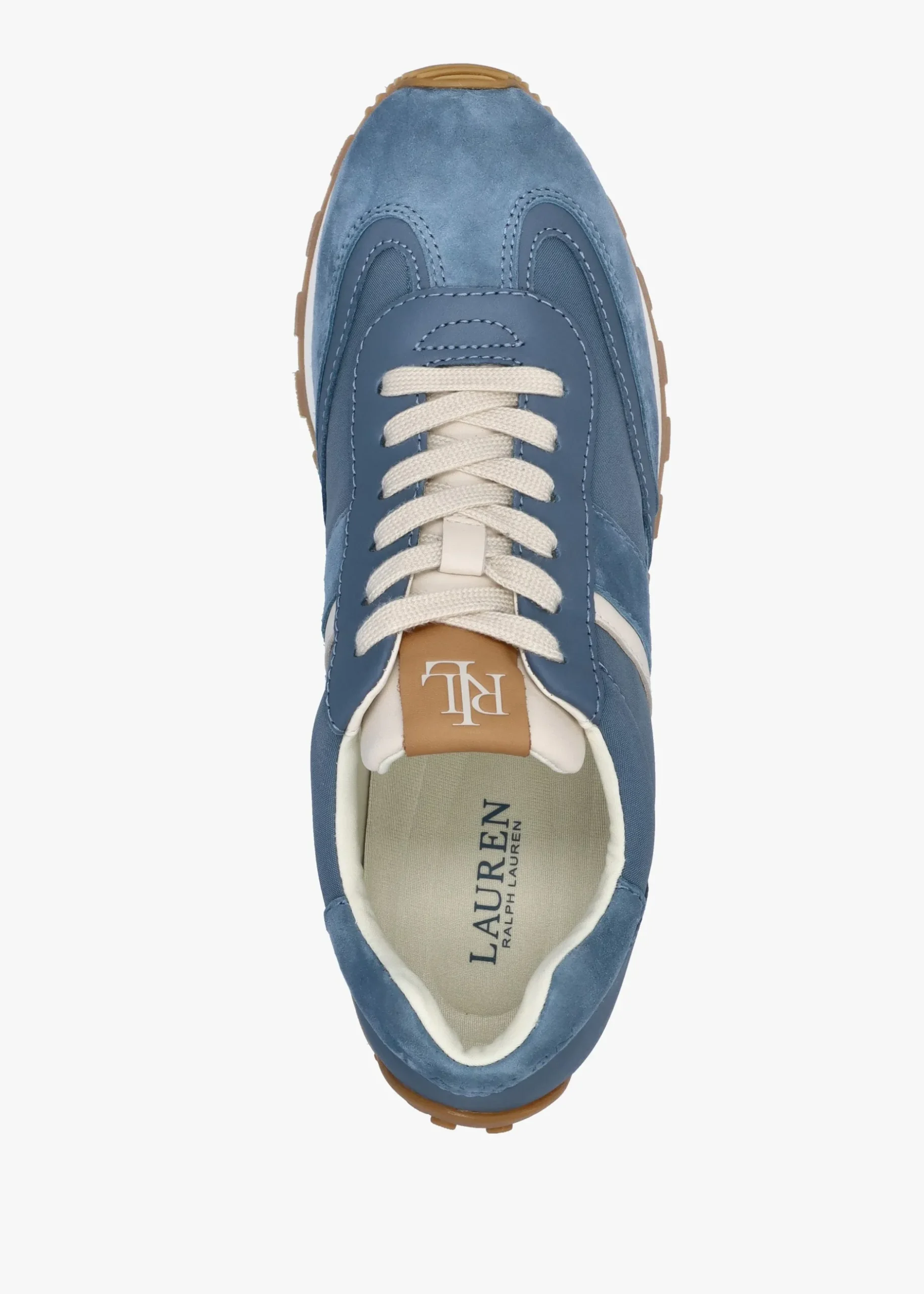 Fashion LAUREN RALPH LAUREN Dani Colour Block Blue Dust Suede Trainers