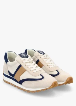 Best LAUREN RALPH LAUREN Dani White Sand Navy Multi Suede Trainers