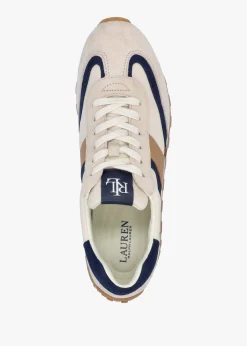 Best LAUREN RALPH LAUREN Dani White Sand Navy Multi Suede Trainers