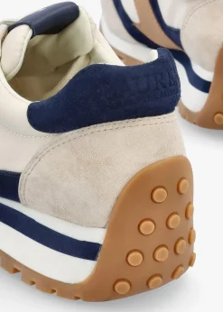 Best LAUREN RALPH LAUREN Dani White Sand Navy Multi Suede Trainers