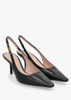 Outlet EMPORIO ARMANI Decollete Black Leather Sling Back Heels
