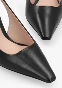 Outlet EMPORIO ARMANI Decollete Black Leather Sling Back Heels