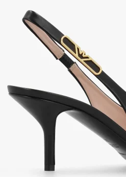 Outlet EMPORIO ARMANI Decollete Black Leather Sling Back Heels