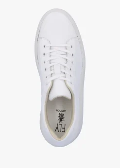 Outlet FLY LONDON Delf II White Leather Wedge Trainers