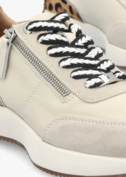 Online MODA IN PELLE Delphinea White Leopard Pony Hair Leather & Suede Trainers