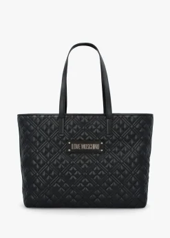 Sale LOVE MOSCHINO Diamond Quilt Black Tote Bag