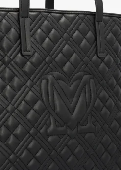Sale LOVE MOSCHINO Diamond Quilt Black Tote Bag