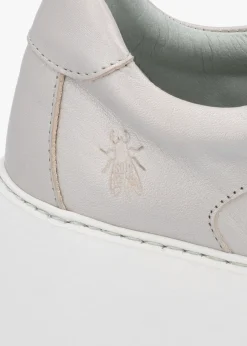 Outlet FLY LONDON Dipo Silver Leather Wedge Trainers