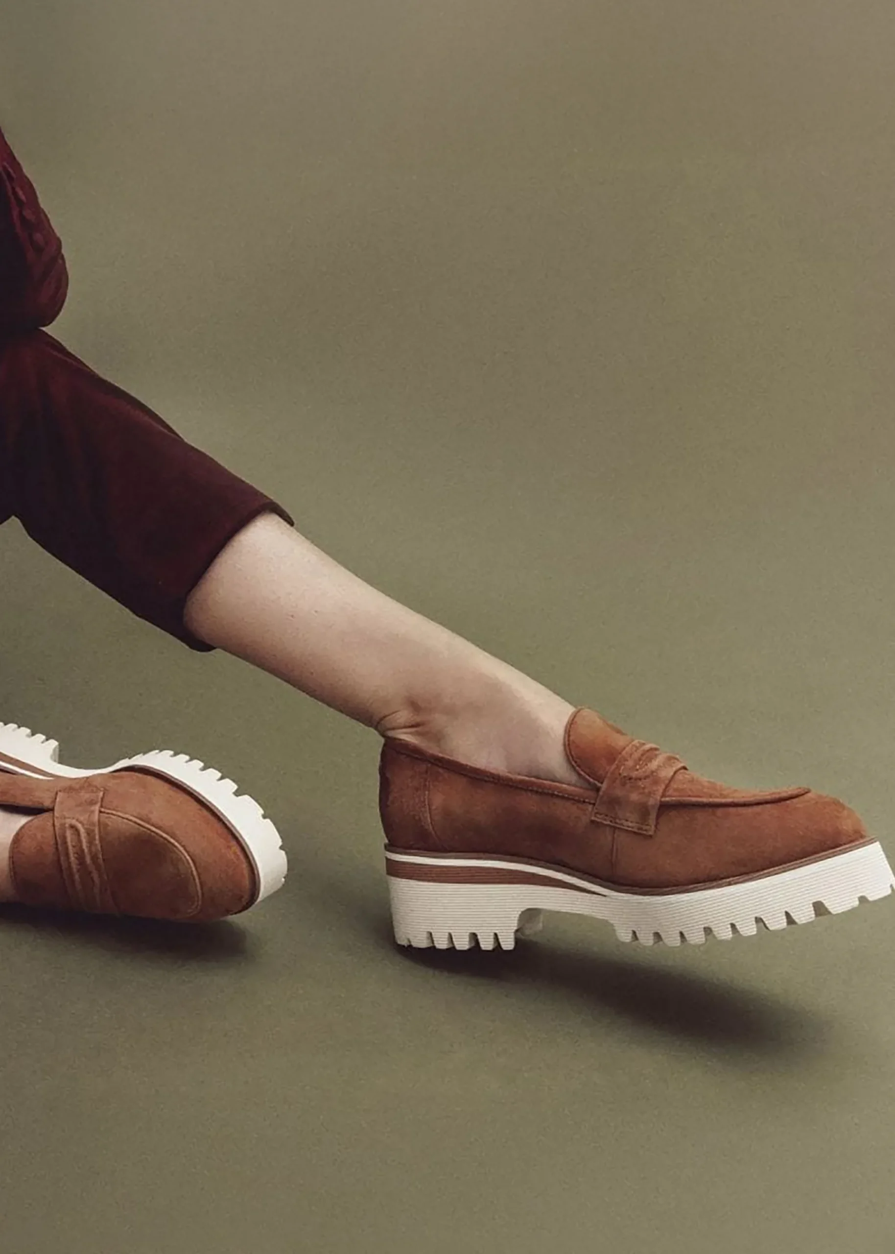 Outlet MODA IN PELLE Ebonee Tan Suede Chunky Loafers