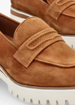 Outlet MODA IN PELLE Ebonee Tan Suede Chunky Loafers