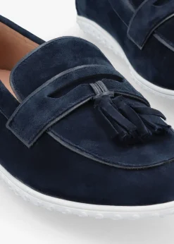 Sale MODA IN PELLE Elinia Navy Suede Tassel Loafers