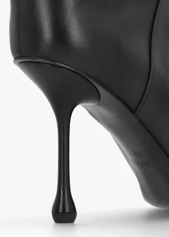 Fashion DANIEL Elodie Black Leather Sculpted Heel Knee Boots