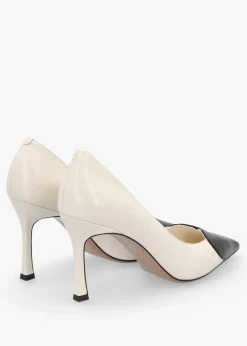 Hot DANIEL Elove Cream Leather Heart Toe Cap Court Shoes