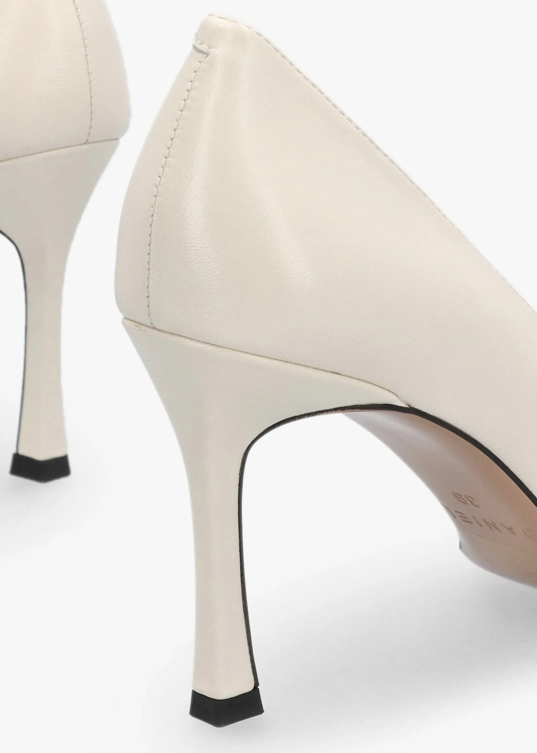 Hot DANIEL Elove Cream Leather Heart Toe Cap Court Shoes