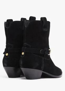 Fashion DANIEL Esmena Black Suede Western Ankle Boots