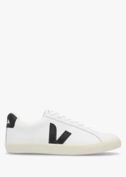 Best VEJA Esplar Logo Extra White Black Leather Trainers