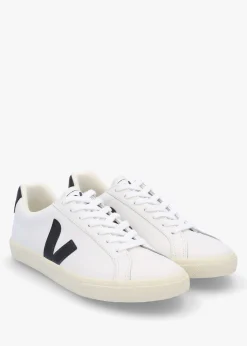 Best VEJA Esplar Logo Extra White Black Leather Trainers