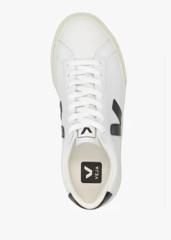 Best VEJA Esplar Logo Extra White Black Leather Trainers