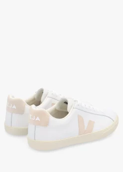 New VEJA Esplar Logo Leather Extra White Sable Trainers
