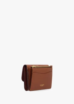 Outlet COACH Essential Signature Coated Canvas Tan Caramel Card Holder Wallet