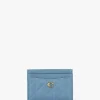 Sale COACH Essentials Quilted Pillow Bluebell Leather Card Case
