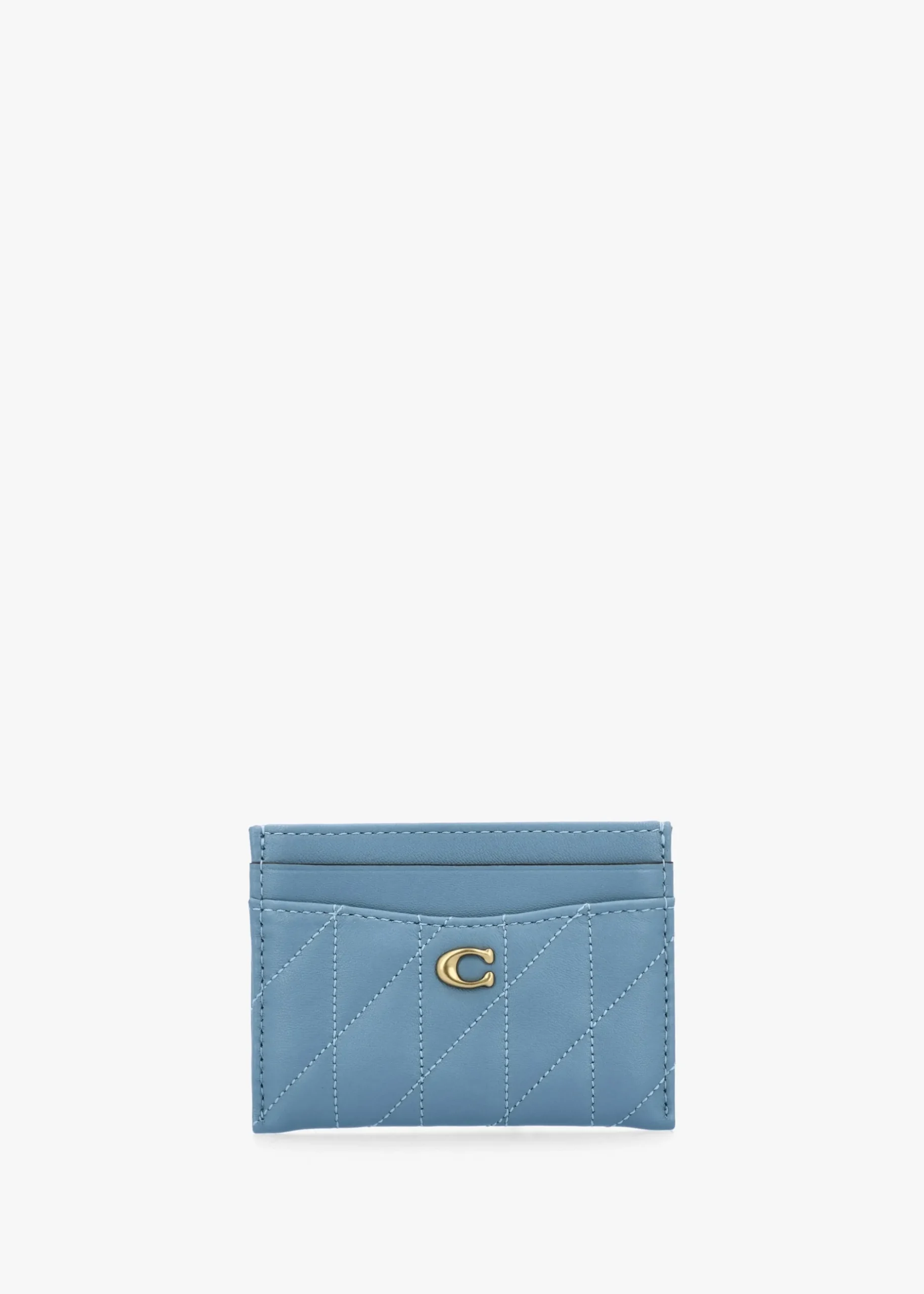 Sale COACH Essentials Quilted Pillow Bluebell Leather Card Case