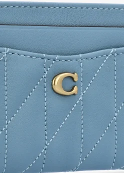 Sale COACH Essentials Quilted Pillow Bluebell Leather Card Case
