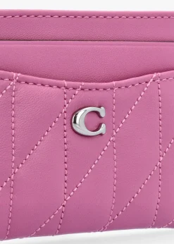Best COACH Essentials Quilted Pillow Fuchsia Leather Card Case