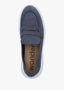 Hot WONDERS Estela Blue Nubuck Leather Chunky Loafers