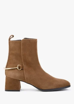 Online DANIEL Evalena Brown Suede Block Heel Ankle Boots