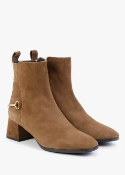 Online DANIEL Evalena Brown Suede Block Heel Ankle Boots