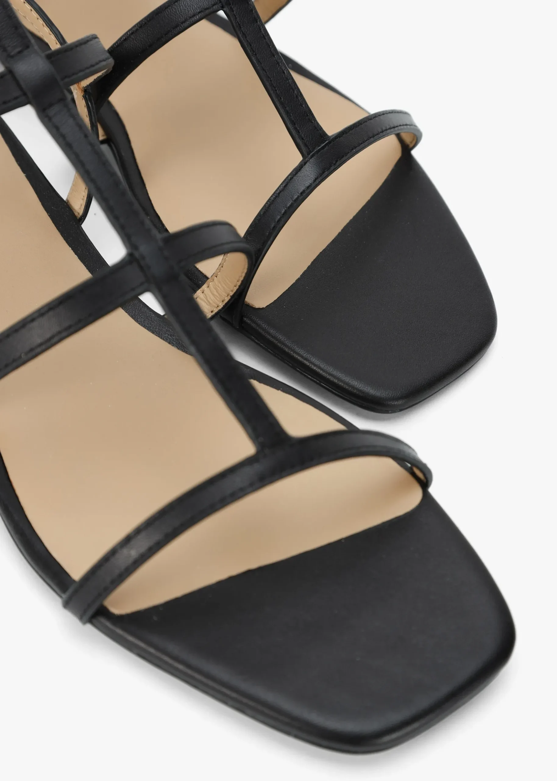 Online LAUREN RALPH LAUREN Everley Lauren Black Leather Gladiator Sandals