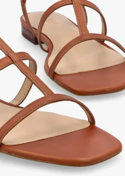 Discount LAUREN RALPH LAUREN Everley Lauren Tan Leather Gladiator Sandals