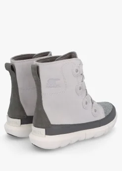 Hot SOREL Explorer Next Joan Moonstone Sea Salt Suede Ankle Boots
