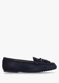New MODA IN PELLE Famina Navy Suede Tassel Loafers