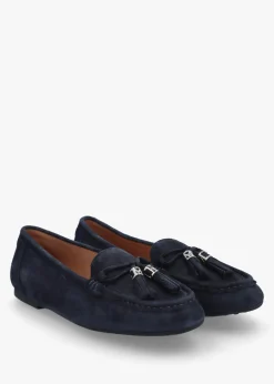 New MODA IN PELLE Famina Navy Suede Tassel Loafers