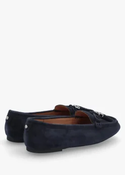 New MODA IN PELLE Famina Navy Suede Tassel Loafers