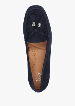 New MODA IN PELLE Famina Navy Suede Tassel Loafers