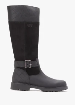 Discount BARBOUR Fareham Black Leather Knee High Boots