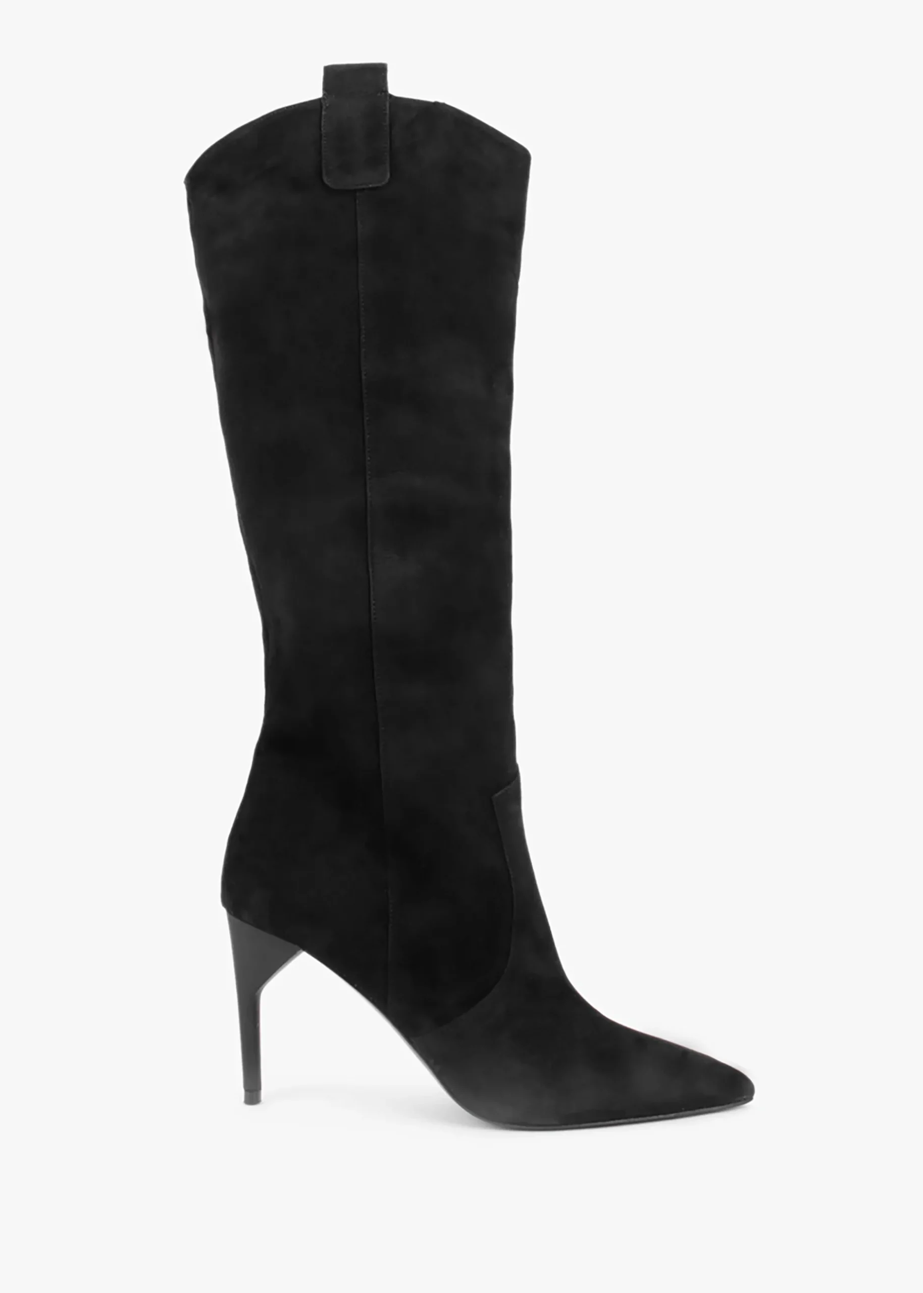 Best DANIEL Feeha Black Suede Elegant Western Knee Boots