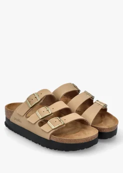 Discount PAPILLIO Florida III Pap Flex Platform Sandcastle Nubuck Leather Mules